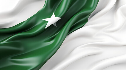 Pakistan flag with fabric texture waving colorful national flag of Pakistan in background