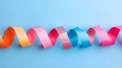 A colorful paper chain on a simple background in high resolution