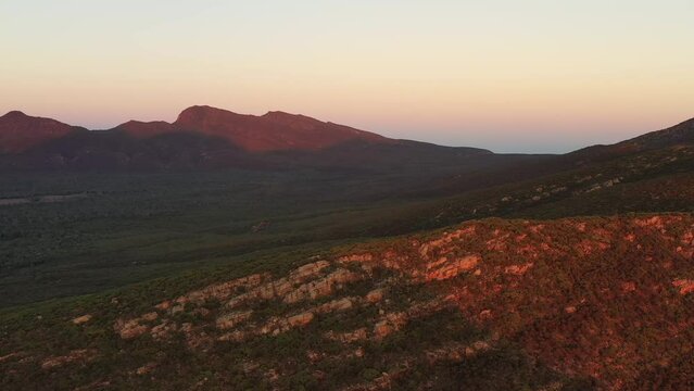 Mountain peak in Wilpena Pound of Flinders ranges national park, South Australia 4k.
