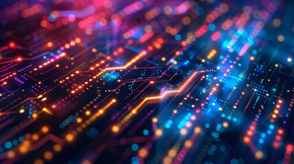 Fototapeta premium fiber optics background and lots of light spots