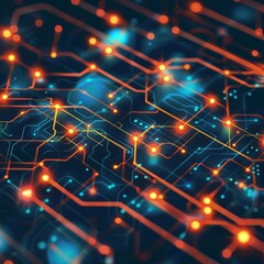 Fototapeta premium fiber optics background and lots of light spots