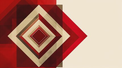 A bold and modern abstract background pattern in cherry red and off-white, emphasizing negative space and minimalism.