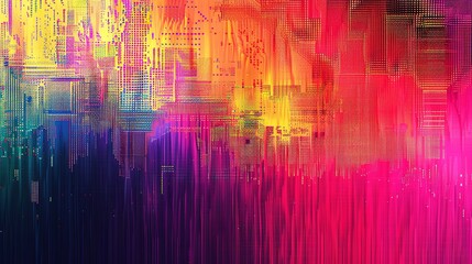Glitch colorful pixel pattern