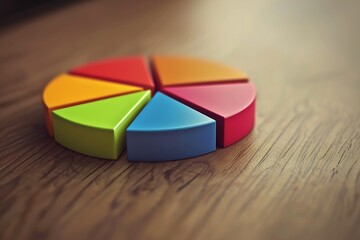 Fototapeta premium A vibrant pie chart stands out on a financial report