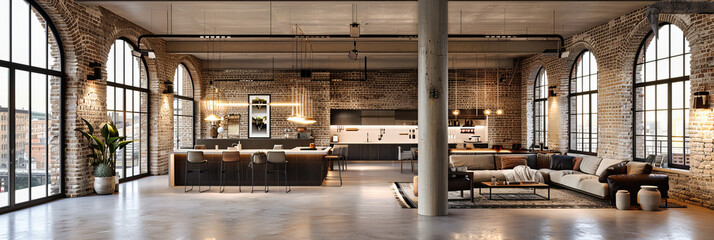 Elegant Dining Space in Modern Restaurant, Stylish Decor and Furniture, Luxurious Interior Design