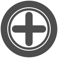 Obraz premium Brown add icon, plus icon, vector illustration.