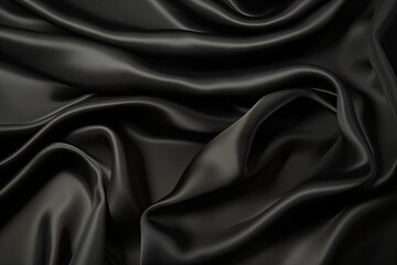 Black vintage cloth texture and seamless background with copy space silk satin blank backdrop design - obrazy, fototapety, plakaty