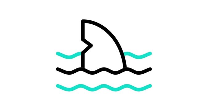 dolphin in the water icon animated videos