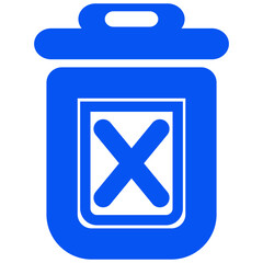 Blue forever delete icon, trash icon, vector illustration.