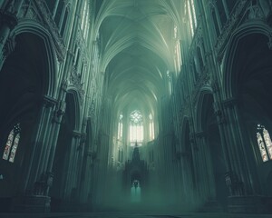 Gothic architecture towering cathedrals with intricate spires - obrazy, fototapety, plakaty