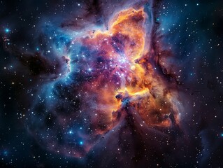 Nebulae in deep space a kaleidoscope of colors and shapes