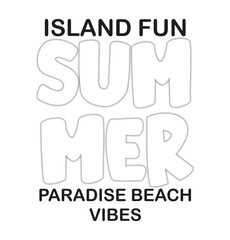 Summer beach black and white vector t shirt design