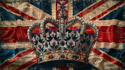 The Coronation of His Majesty The King. Great background for a greeting card. - obrazy, fototapety, plakaty