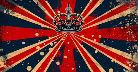 Fototapeta premium The Coronation of His Majesty The King. Great background for a greeting card.