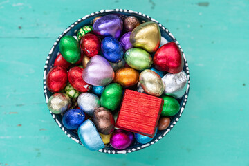 Colorful Ramadan Eid Candy and Chocolate Photo, Eid Celebration Among Family, Üsküdar Istanbul, Turkiye (Turkey)