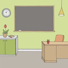 Classroom graphic color interior sketch illustration vector 