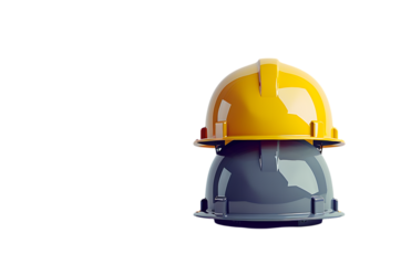 yellow and Black hard hat and helmet For Safety purposes, 1st may Labor Day Construction Concept 
