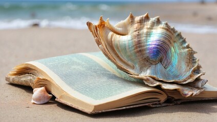 seashell on the book