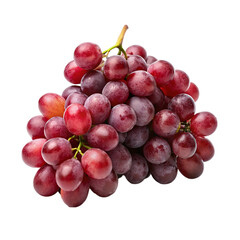 A bunch of red grapes isolated on transparent background.