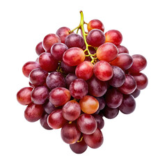 Fototapeta premium A bunch of red grapes isolated on transparent background.