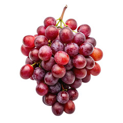 Fototapeta premium A bunch of red grapes isolated on transparent background.