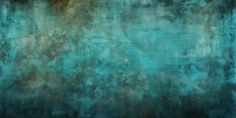 Fotobehang Cyan dust and scratches design. Aged photo editor layer grunge abstract background © GalleryGlider
