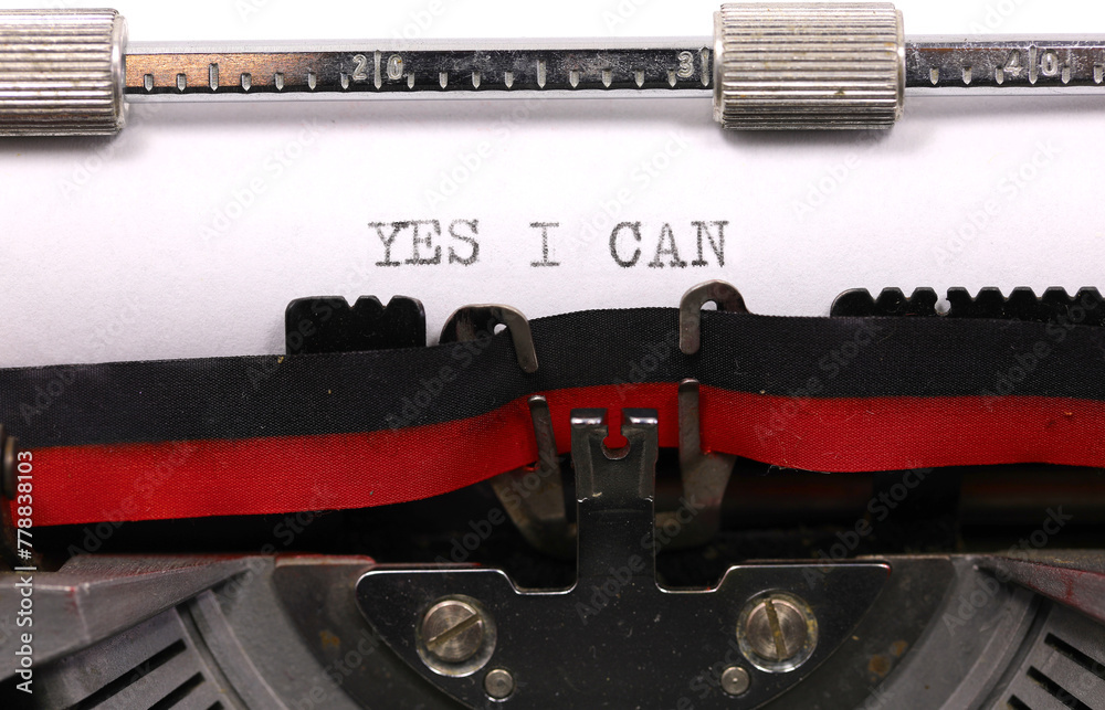 Fototapete yes i can typed in black ink on white paper with a typewriter