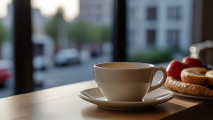 Morning Serenity: Coffee and Breakfast with a City View