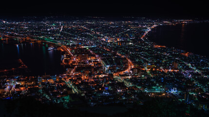 函館夜景 - obrazy, fototapety, plakaty