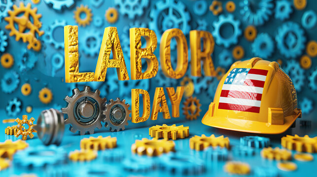 Labor Day. Postcard with congratulations. 