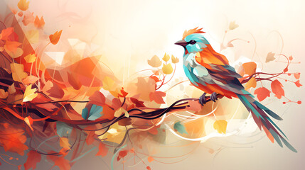 Beautiful bird illustration,  bird illustration, ice bird, ice birds