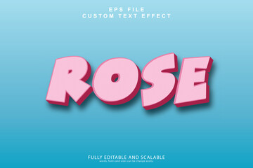 Rose 3d editable EPS text effect