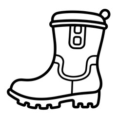 Stylish boot icon. Sleek outline vector illustration.
