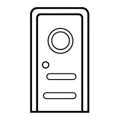 Vector outline icon of a safe door, ideal for security designs.