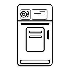 Vector outline icon of a safe door, ideal for security designs.