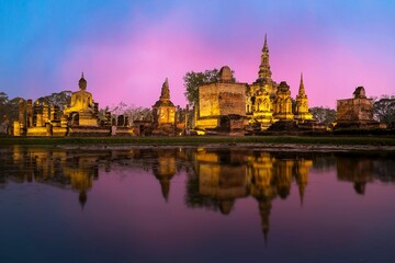 Fototapeta na wymiar Sukhothai Historical Park Old Town Thailand 800 Year Ago Location North Thailand