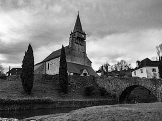 Beautiful church in Urdi&ntilde;arbe, Basque Counrty, French side, Zuberoa