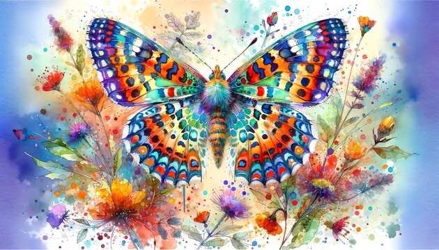 Watercolor Painting of Hoffmann's Checkerspot Butterfly
