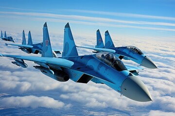 F 16 fighter patrols the sky