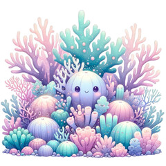 Fototapeta na wymiar Corals clip art 