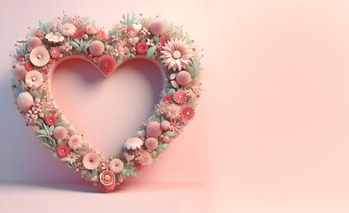 heart of flowers pastel color Background 