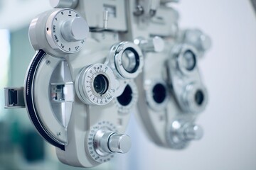 close up of a Phoropter eye exam 