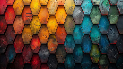 A minimalist yet bold pattern of interlocking hexagons. stylish wallpaper - obrazy, fototapety, plakaty