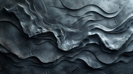 A luxurious glossy black background with a fluid, viscous texture reminiscent of thick oil or enamel, with swirls and swirls. Background. Texture. 