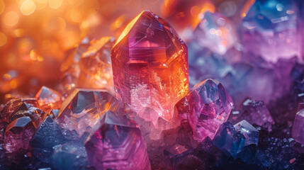 A dazzling array of crystalline structures in iridescent colors, creating a bright and luxurious feel for a modern, sophisticated desktop background