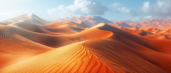 Landscape of dunes in a desert 