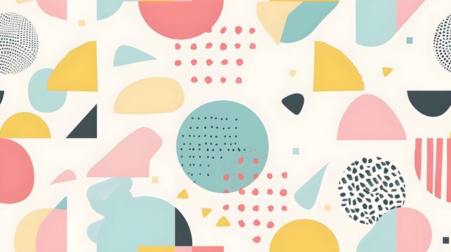 Abstract Pastel Background Design: Serene Geometric Harmony, Hand Edited Generative AI