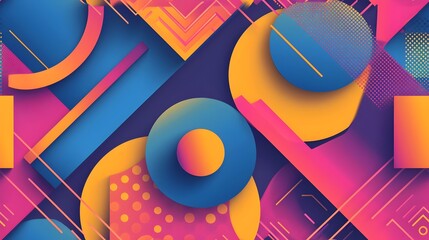 Abstract Vibrant Background Design: Geometric Shapes Infused with Creative Style, Hand Edited Generative AI






