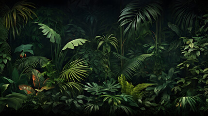 Fototapeta na wymiar Cool jungle vibe landscape, cool jungle, jungle landscape, jungle vibe, jungle wallpaper