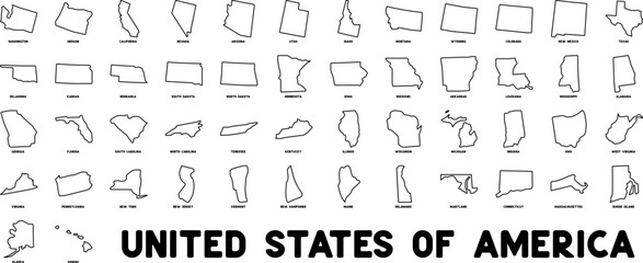 A Set of US state Icons - obrazy, fototapety, plakaty